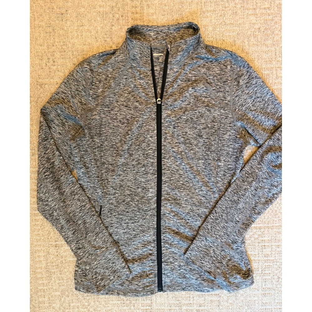 EUC Amazon Essentials women's performance full zip grey jacket medium